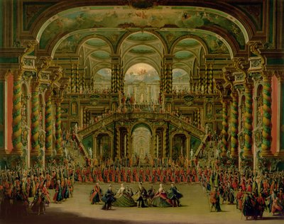 A Dance in a Baroque Rococo Palace by Francesco Battaglioli